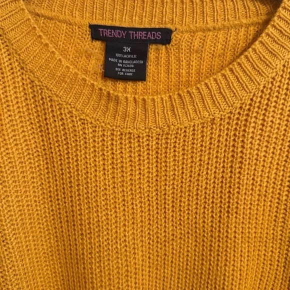 TRENDY THREADS Women's Goldenrod Sweater with Distressed Sides - Picture 2 of 4
